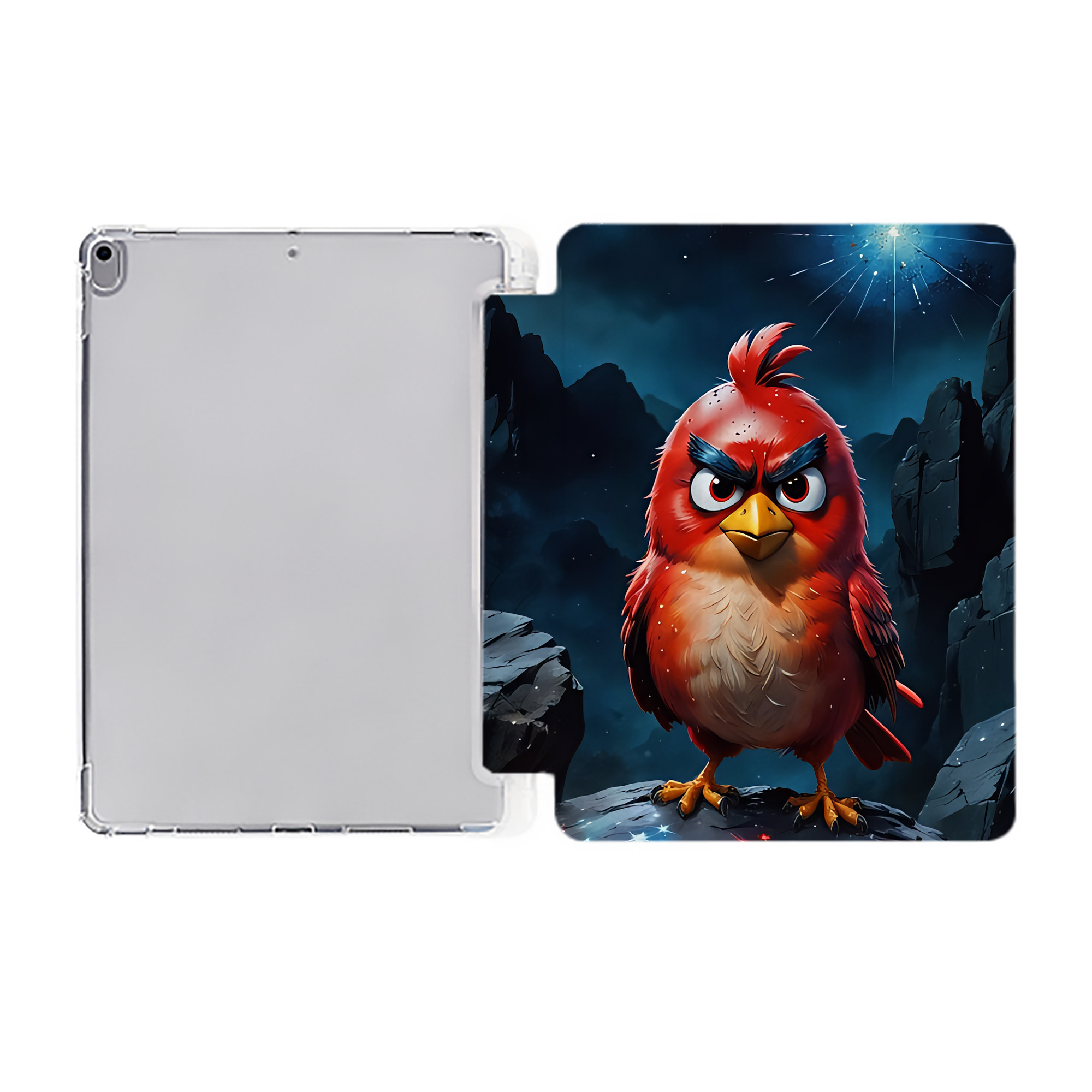 （画像用） Angry Birds アングリーバード IPad ケース ペン収納付き 三つ折りスタンド PUレザー×シリコン 対応機種9.5/10.5/10.9インチ